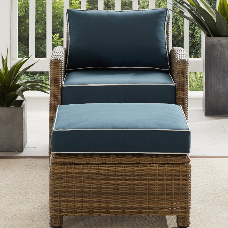 Birch Lane Lawson Patio Chair with Cushions and Ottoman Reviews Wayfair